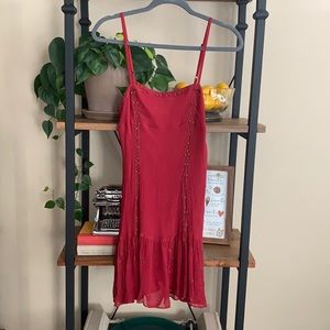 Free People Red Beaded Dress